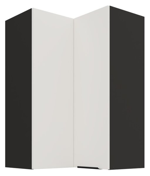 Vysoká rohová skrinka LUNARA 2 - 60x60 cm, biela / čierna