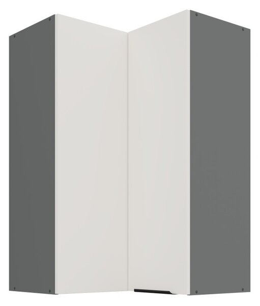 Vysoká rohová skrinka LUNARA 2 - 60x60 cm, biela / antracit