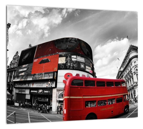 Červený autobus v Londýne - obraz (Obraz 30x30cm)