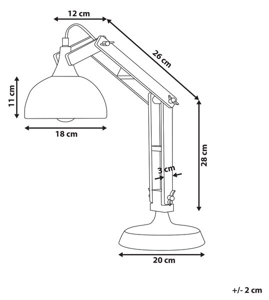 Stolná lampa medená svetlé drevo 53 cm kovové tienidlo nastaviteľné rameno kancelárska lampa moderný škandinávsky štýl kancelária