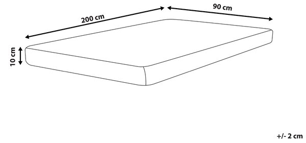 Penový matrac biely 90 x 200 cm odnímateľný poťah na zips stredne tvrdý spálňa