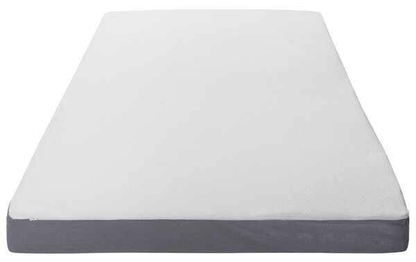 Penový matrac biely 90 x 200 cm odnímateľný poťah na zips stredne tvrdý spálňa