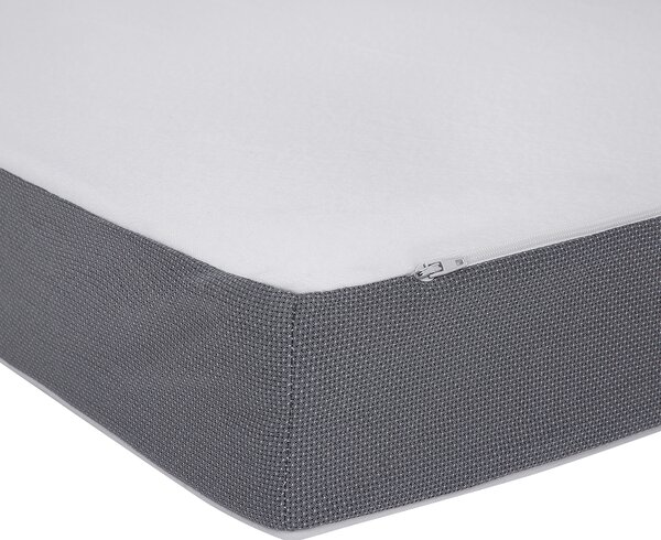 Penový matrac biely 90 x 200 cm odnímateľný poťah na zips stredne tvrdý spálňa