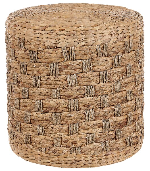 Puf prírodná farba morská tráva vodný hyacint 40 cm polystyrénová výplň taburetka v boho štýle
