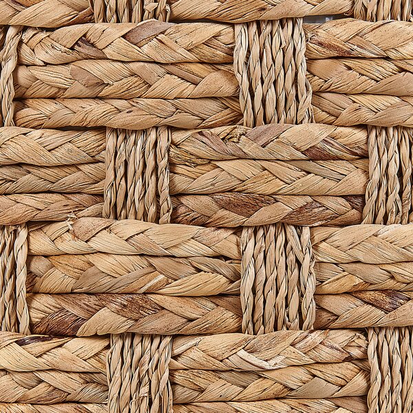 Puf prírodná farba morská tráva vodný hyacint 40 cm polystyrénová výplň taburetka v boho štýle