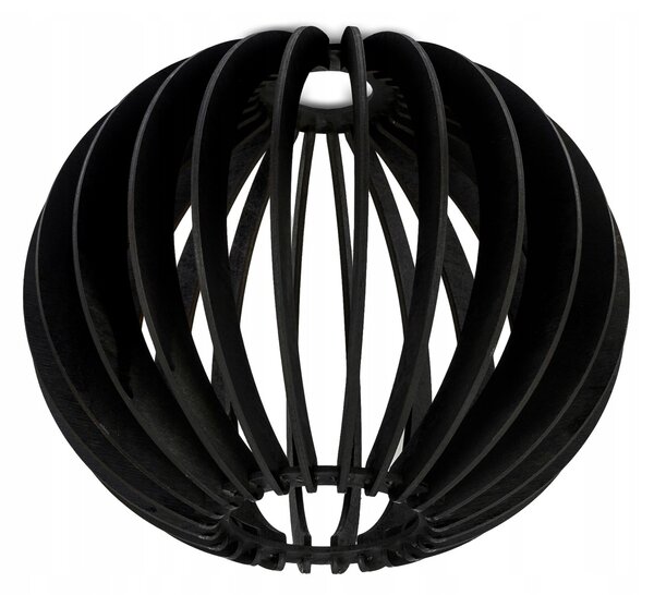Stínidlo pro lustrovou lampu, dřevěná koule, černé