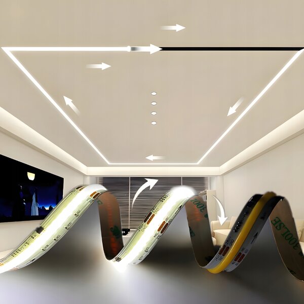 LED páska digitální COB 24V 5m 65W 3000K 1170lm digitální efekt tekoucí vody