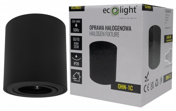 Halogenové stropní svítidlo LED trubice GU10 Pohyblivé bodové svítidlo, přisazené, černé