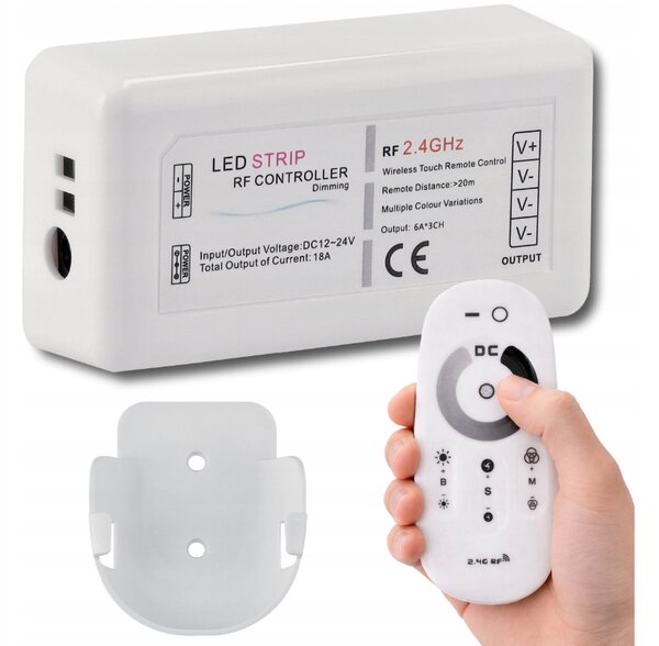BERGE Stmievač LED pásikov, ovládač 12V 24V MONO, dotykové diaľkové ovládanie 18A
