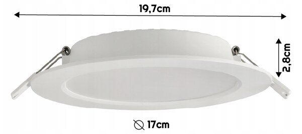 ECOLIGHT LED stropný panel zapustený okrúhly 12W 1200lm biely