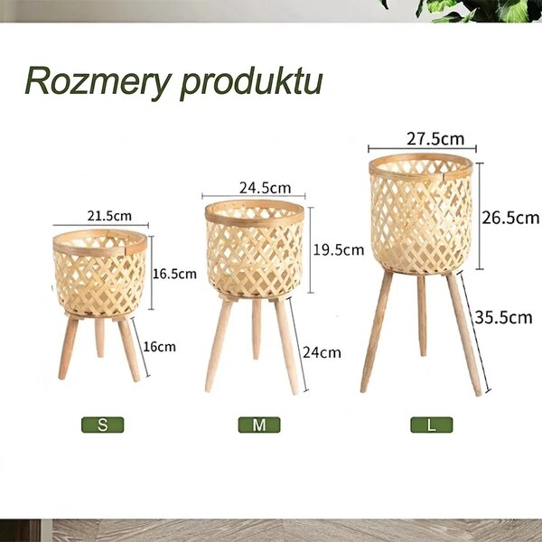 Rattanbloom™ Kvetináče Z Ratanu Na Stojane