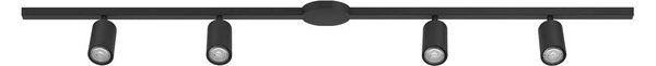 Sada koľajníc EASY TRACK, čierna, 4 x bodové svetlá GU10, dĺžka 193 cm, Čierna, Obývacia izba / jedáleň, Hliník, Moderný, Koľajnicový systém