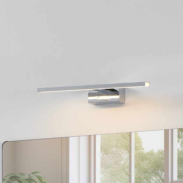 EGLO LED nástenné svetlo Conettilla, chrómová farba, šírka 40 cm IP44, Chrómová / strieborná, Kúpeľňa, Hliník, Moderný