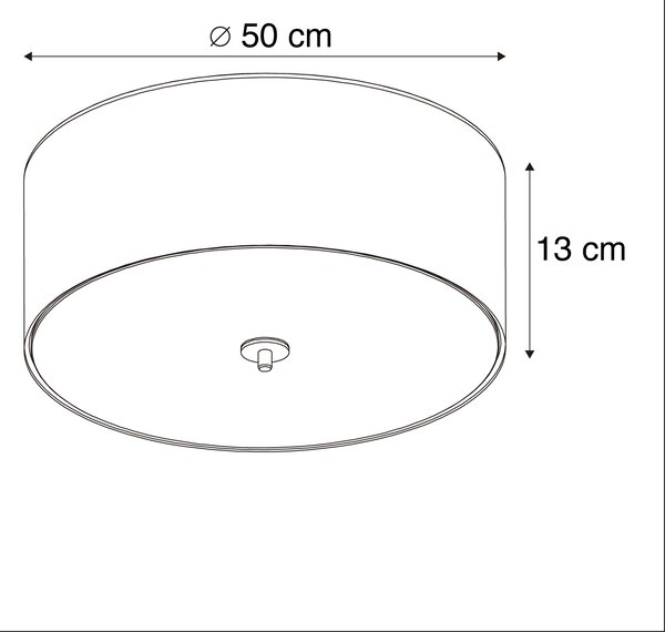 Rustikálne stropné svietidlo biele 50 cm - Drum Jute