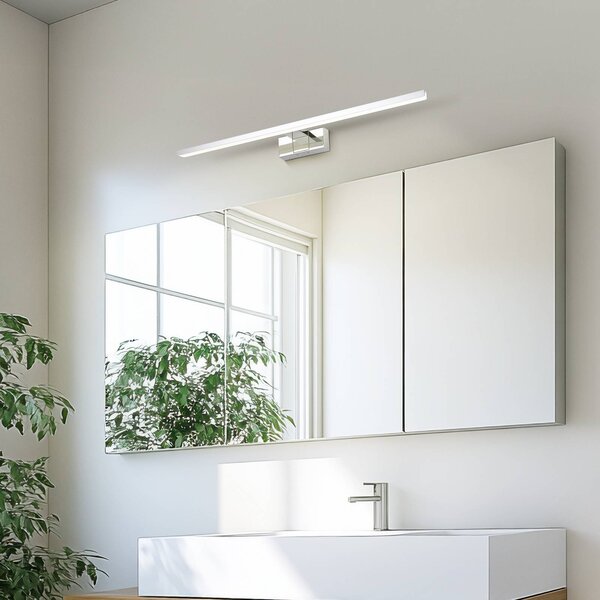 EGLO LED nástenné svetlo Conettilla, chrómová farba, šírka 60 cm IP44, Chrómová / strieborná, Kúpeľňa, Hliník, Moderný
