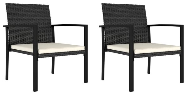 Záhradné jedálenské stoličky 2 ks polyratanové čierne