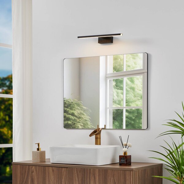 EGLO LED nástenné svetlo Conettilla, čierne, šírka 40 cm, IP44,, Čierna, Kúpeľňa, Hliník, Moderný