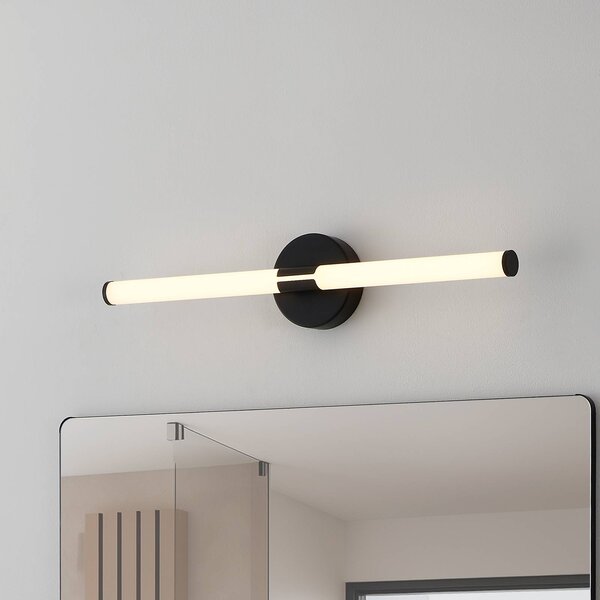 EGLO LED nástenné svetlo Ramola, čierne, šírka 60 cm, IP44,, Čierna, Kúpeľňa, kov, Moderný