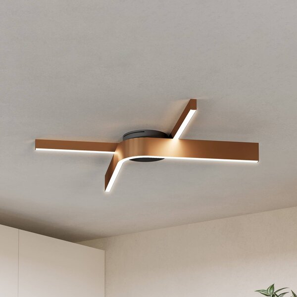 EGLO Stropné LED svetlo Folcino-Z, bronzová farba, 64 cm,, Hnedá / staromosadz, Obývacia izba / jedáleň, kov, Moderný, Závesné svietidlo