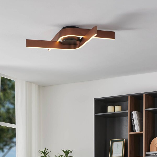 EGLO Stropné LED svetlo Folcino-Z, bronzová farba, 64 cm,, Hnedá / staromosadz, Obývacia izba / jedáleň, kov, Moderný, Závesné svietidlo