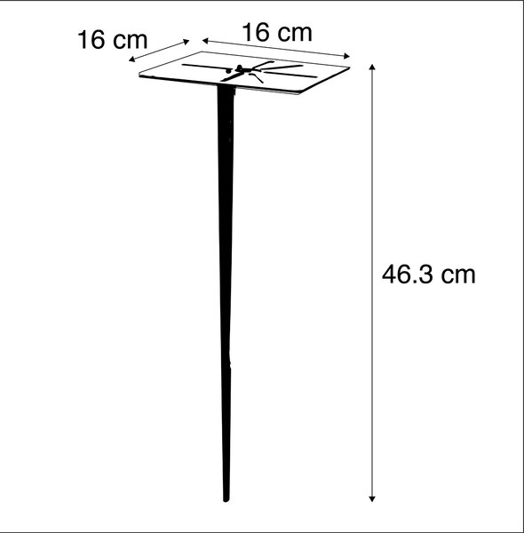 Vonkajšia záhradná lampa čierna s opálovým sklom 30 cm s kolíkom a káblovou svorkou - Denmark