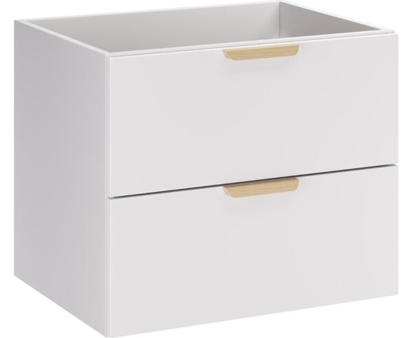 Comad Závěsná skříňka pod umyvadlo Aster Nordic s deskou a regálem 80 cm bílá/dub cremona