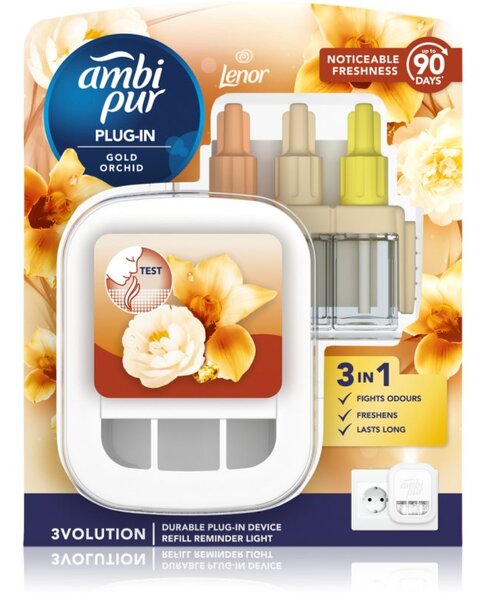 AmbiPur 3volution Gold Orchid elektrický osviežovač vzduchu s náplňou 20 ml