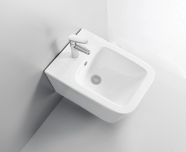 CERANO - Bidet závesný Forte - biela lesklá - 36x51 cm