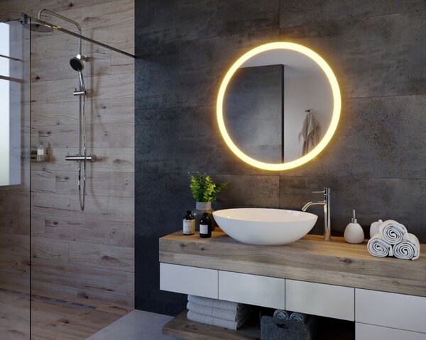 Okrúhle zrkadlo do kúpeľne s LED osvetlením C1