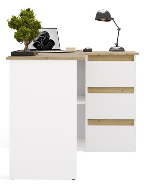 TP Living Rohový psací stůl Nicea pravý dub artisan/bílý