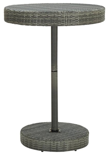 Záhradný stolík sivý 75,5x106 cm polyratanový