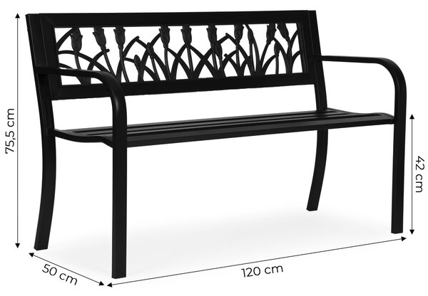 MultiGarden Záhradná lavička Dorado 120 cm čierna