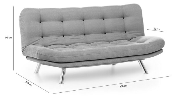 Hanah Home 3-miestna pohovka Misa 200 cm sivá