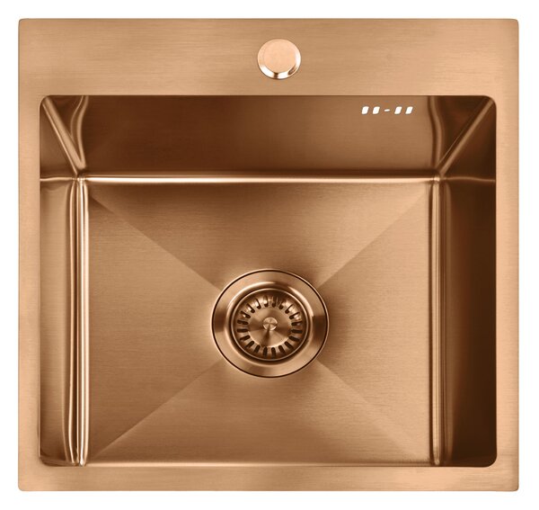 Rea Leo 40, 1-komorový nerezový drez 400x450x185 mm, medená matná, ZLE-06016