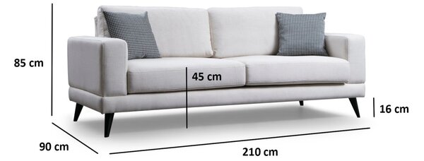 Hanah Home 3-miestna pohovka Nordic 210 cm béžová