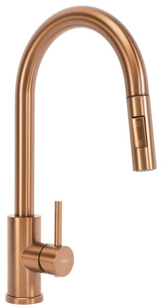Rea Paul, 1-komorový nerezový drez 600x480x185 mm, medená matná, ZLE-06017