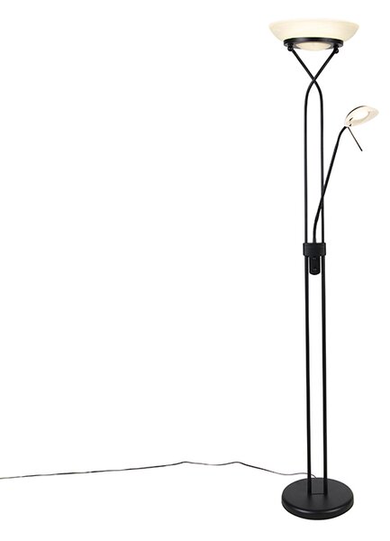 Stojacia lampa čierna vrátane LED a stmievača s lampou na čítanie Dim to Warm - Empoli