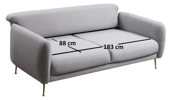 Hanah Home 3-miestna pohovka Sevilla 214 cm sivá
