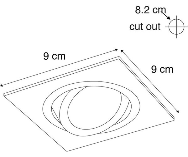 Inteligentné zapustené bodové svietidlo oceľové vrátane WiFi GU10 naklápacie - Lock 1