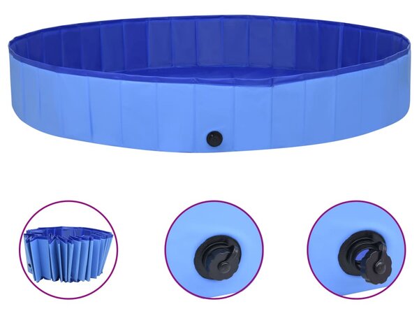 Skladací bazén pre psov modrý 300x40 cm PVC