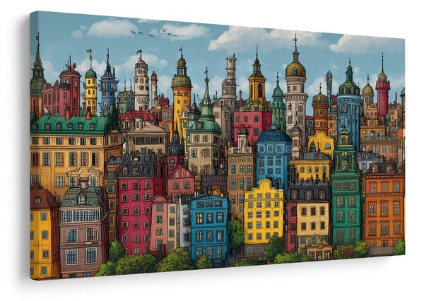 Obraz farebná mestská panoráma