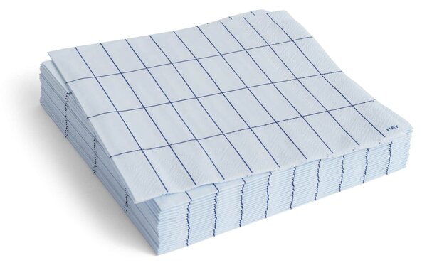 Papierové servítky Pattern Lunch Light Blue/Blue Grid – set 20 ks