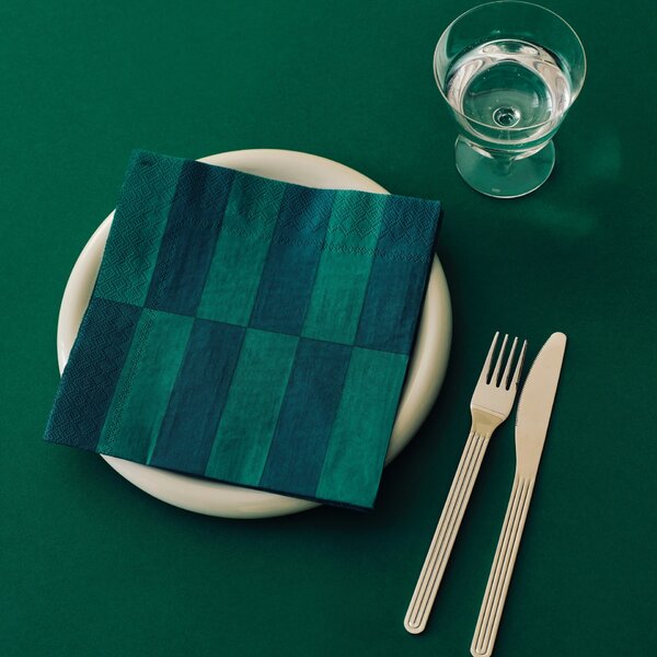 Papierové servítky Pattern Dinner Green/Dark Green – set 20 ks