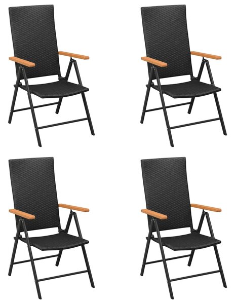 Záhradné stoličky 4 ks polyratan čierne