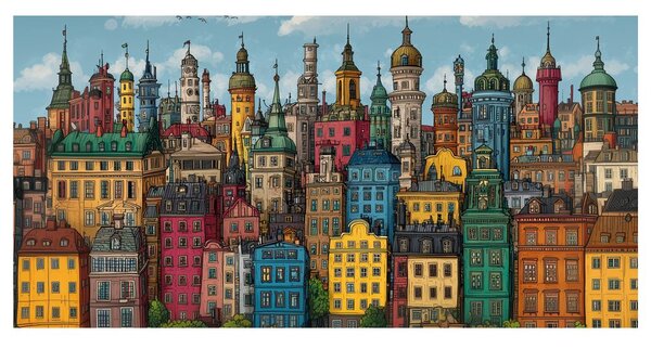Obraz historická mestská architektúra