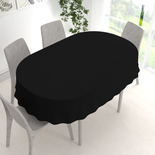 Biante Dekoračný oválny obrus Rongo RG-014 Čierny 120x140 cm