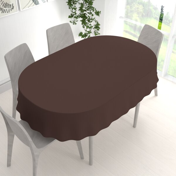 Biante Dekoračný oválny obrus Rongo RG-015 Tmavo hnedý 100x140 cm