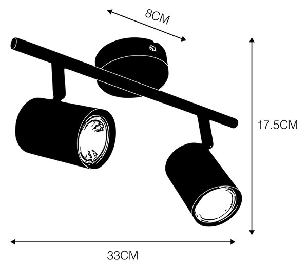 Inteligentné bodové svietidlo čierne naklápacie vrátane 2 WiFi GU10 - Jeana