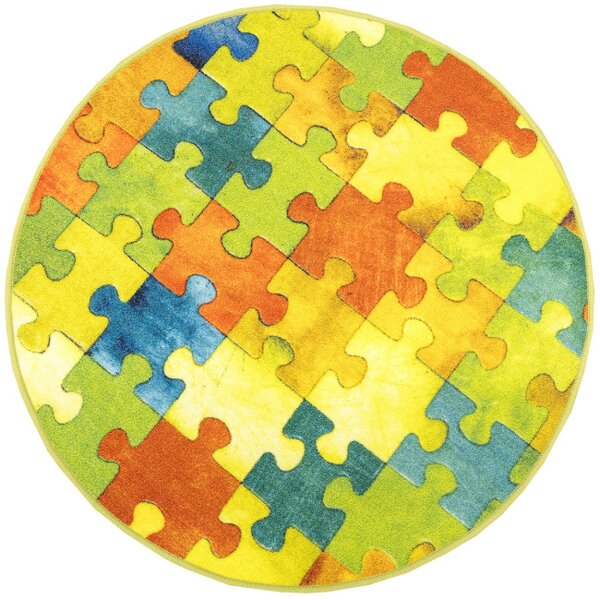 Koberec Puzzle viacfarebný kruh