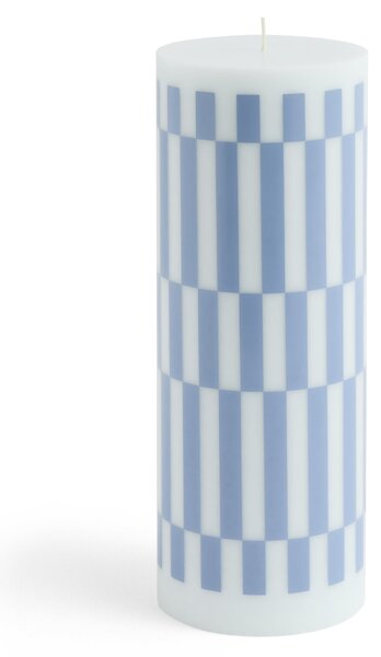 Sviečka Column Candle L Light Blue and Dusty Blue Check 170 h